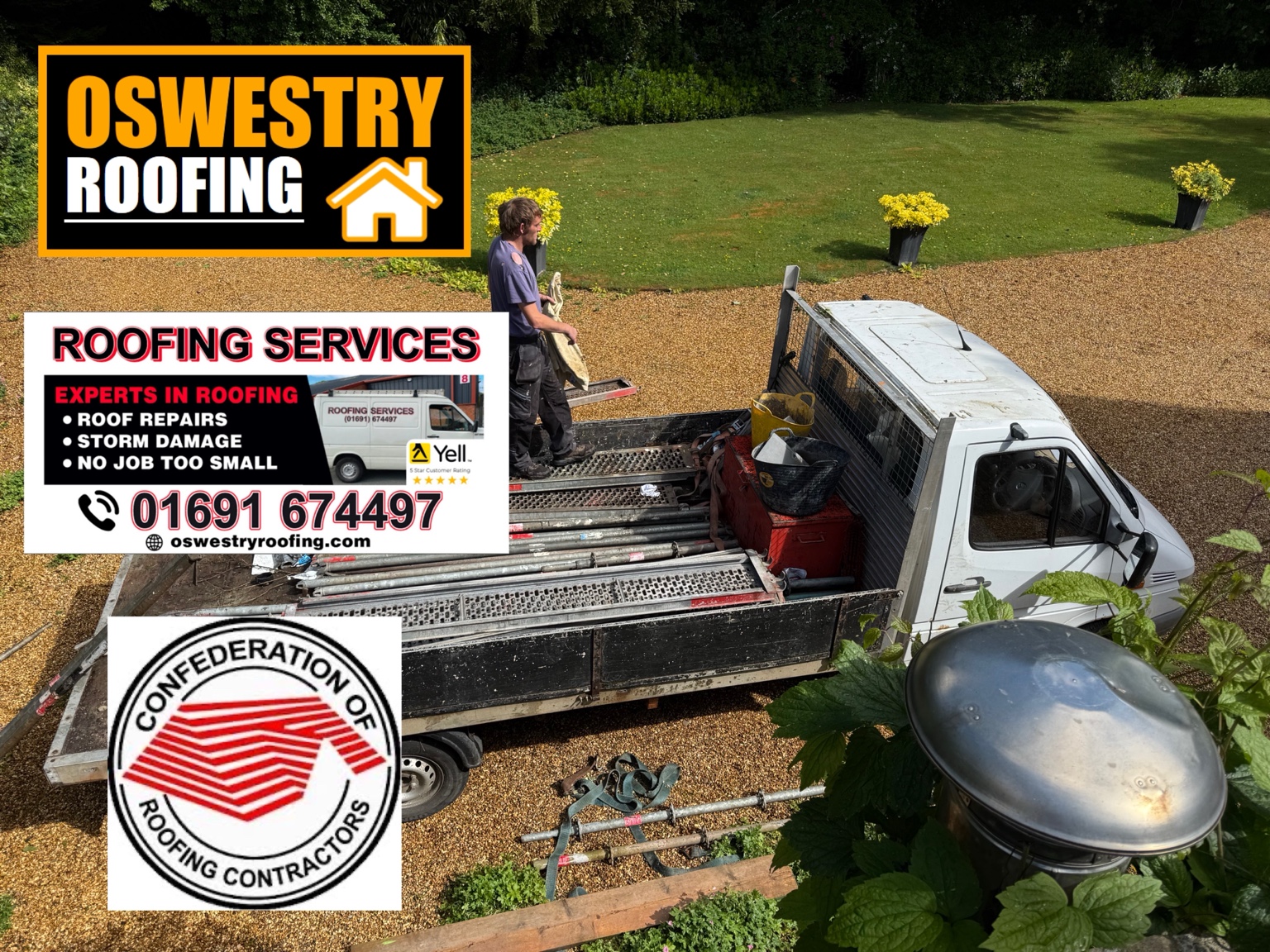 Completed interlocking tiled roof with neatly finished hips, valleys and verge caps for roofing work in Oswestry